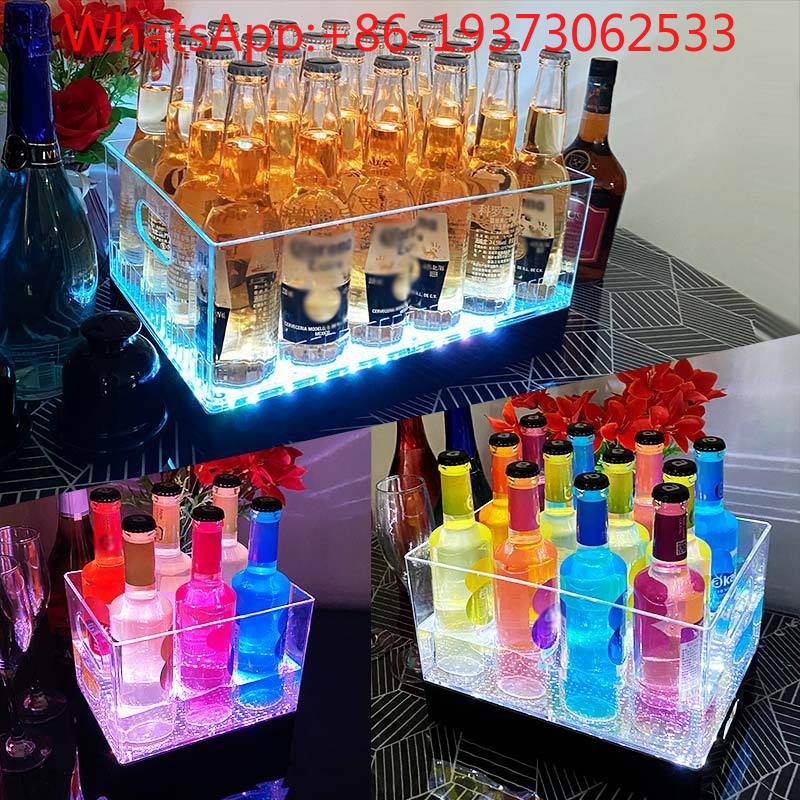 Wine Beer Champagne - Balde de Gelo Luminoso Quadrado para