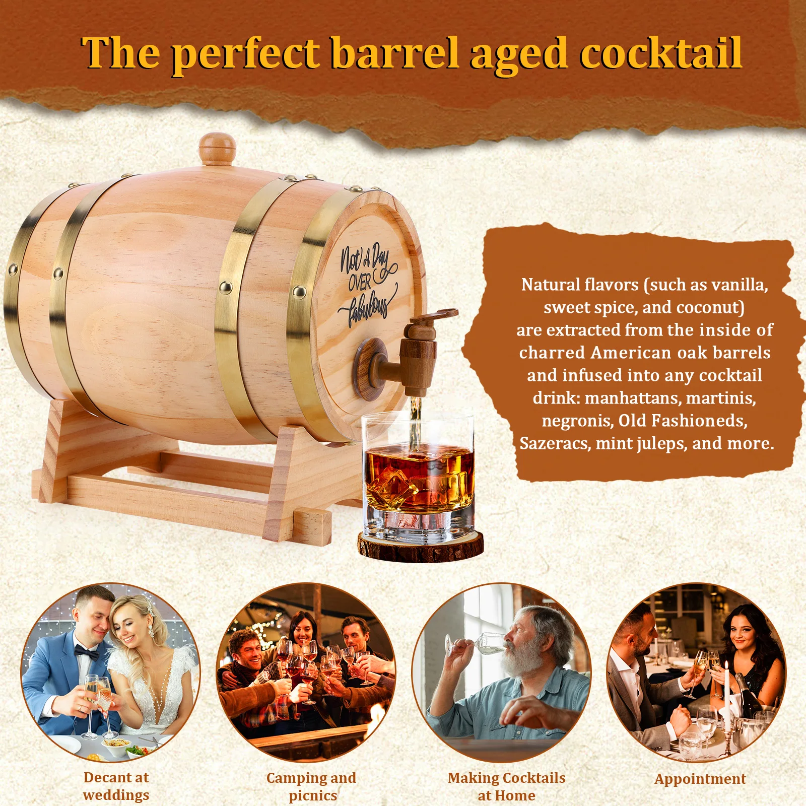 Barril de uísque de madeira 3l - Wine Beer The Whiskey avaliação e preço